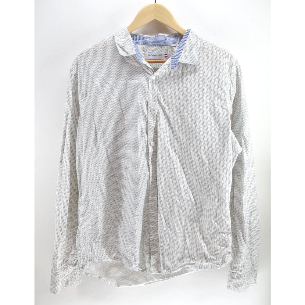 Trouvaille Paris Button Up Shirt Size L‎ Large Long Sleeves Cotton
